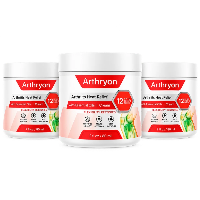 Three Arthryon Heat Relief Cream jars